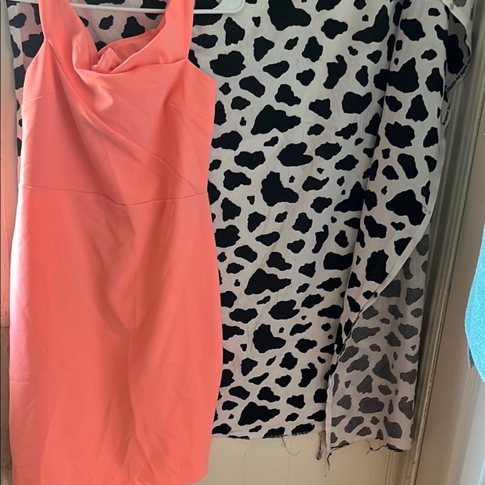 River Island Orange Pink Halter Sheath Dress